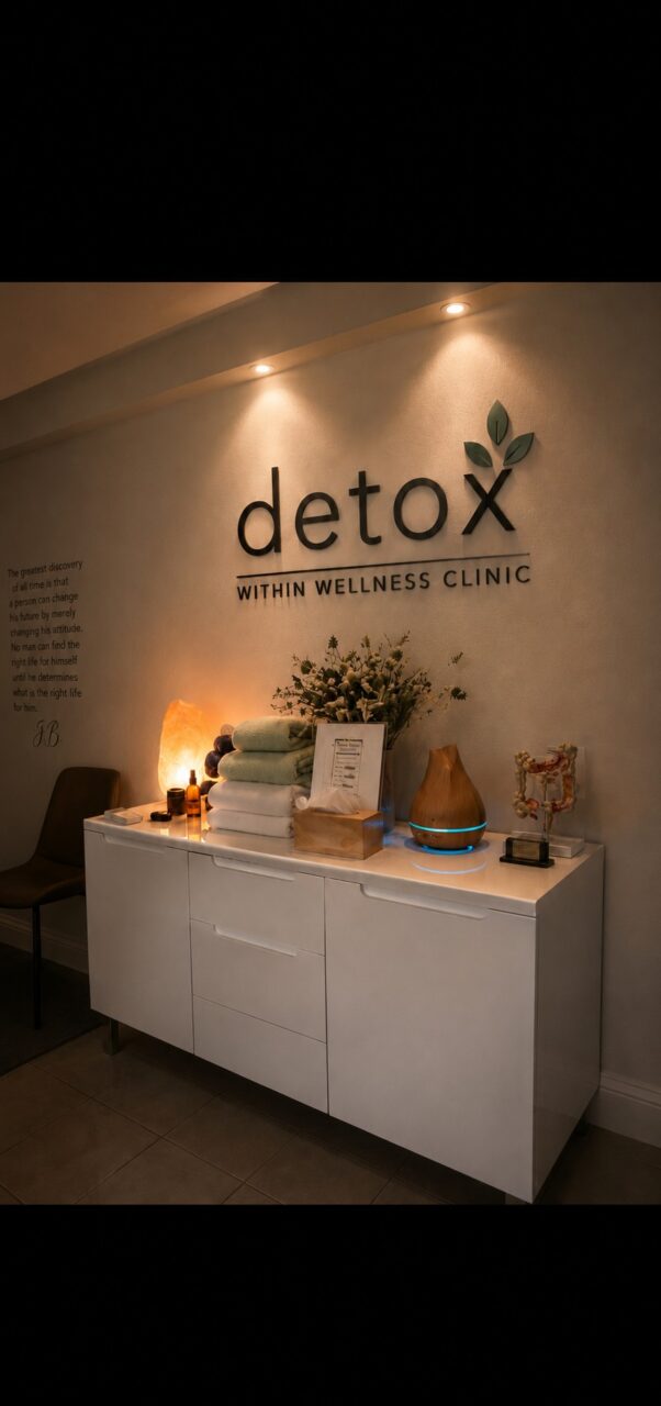 Detox Within Wellness Clinic - the reception area and signage at Detox Within Wellness Clinic in Napier