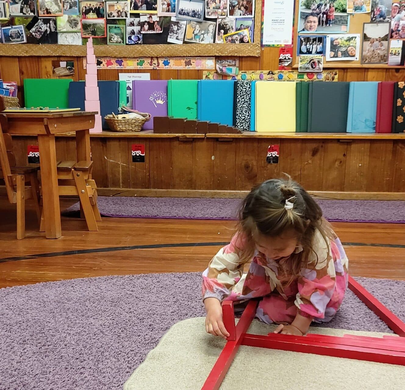 Montessori 3-6 - child working with Montessori materials in the classroom in Napier
